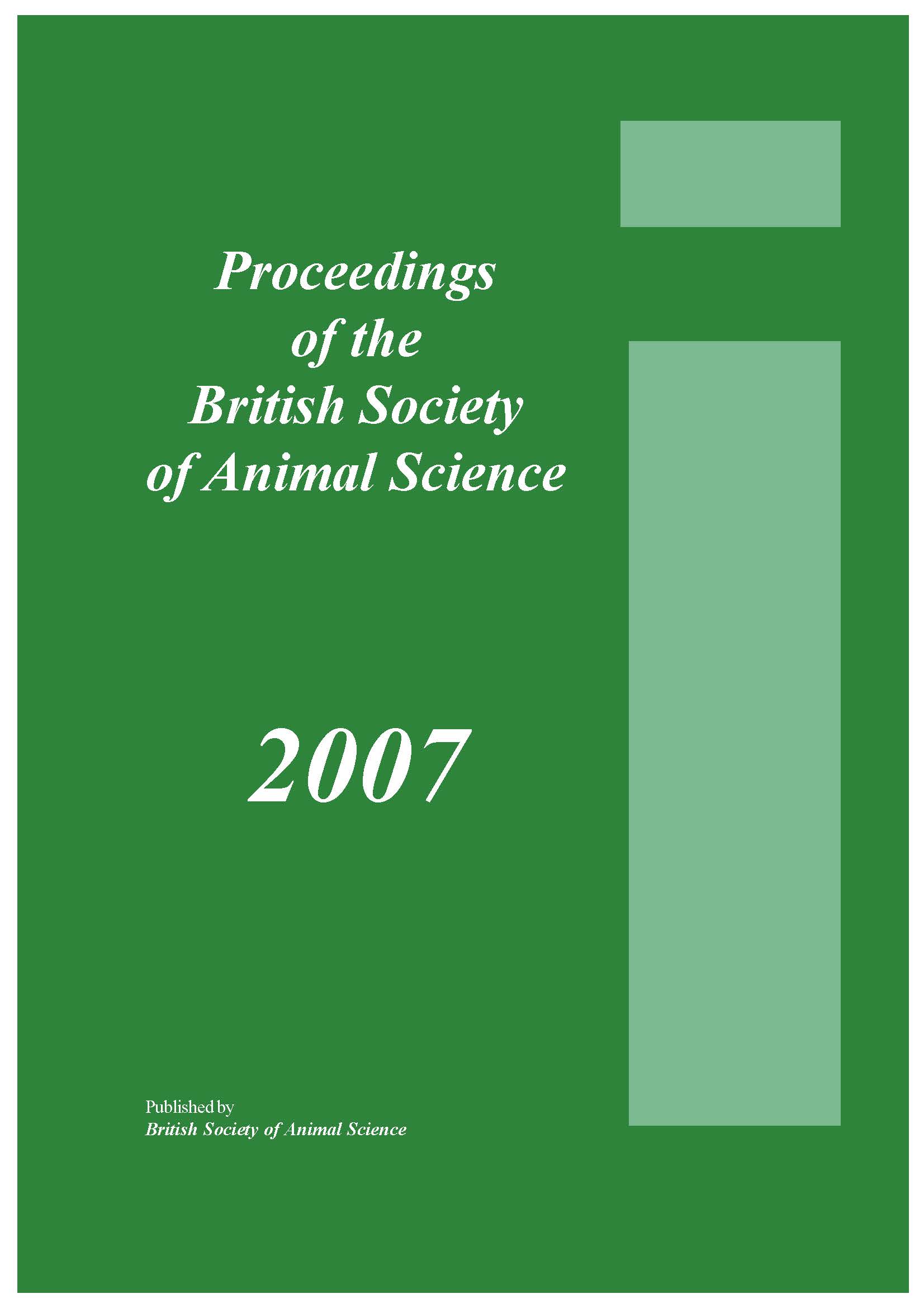 Proceedings of the British Society of Animal Science